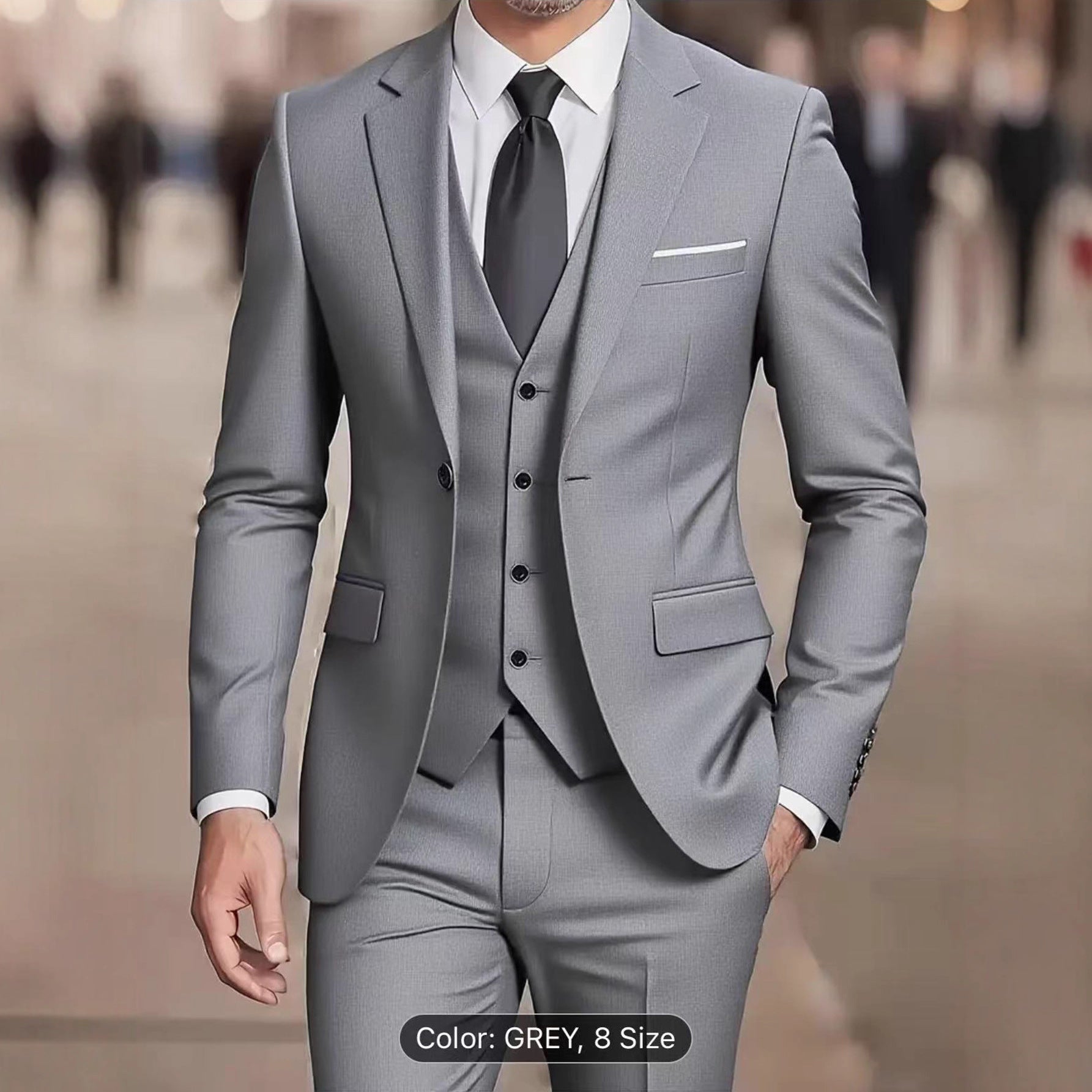 Men's Suit Set Wedding Host Business Three-piece Set