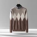 Men's Diamond Block Fake Two-piece Imitation Mink Bottoming Shirt