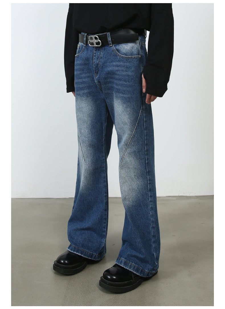 Denim Pants Straight Men's American Street Trousers