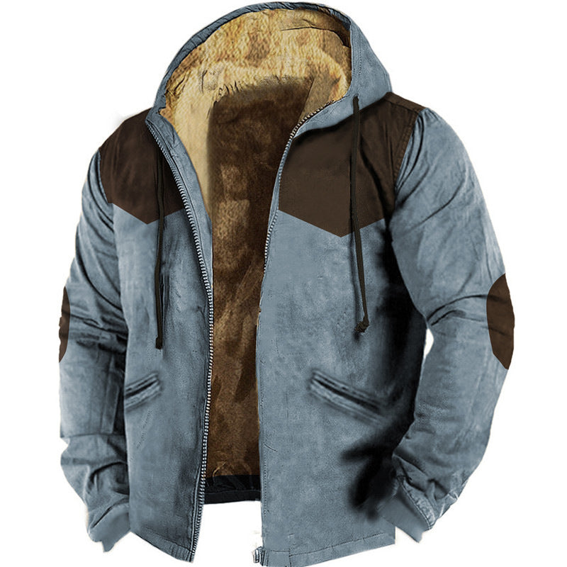 3D Printed Hood Lining Cotton-padded Jacket