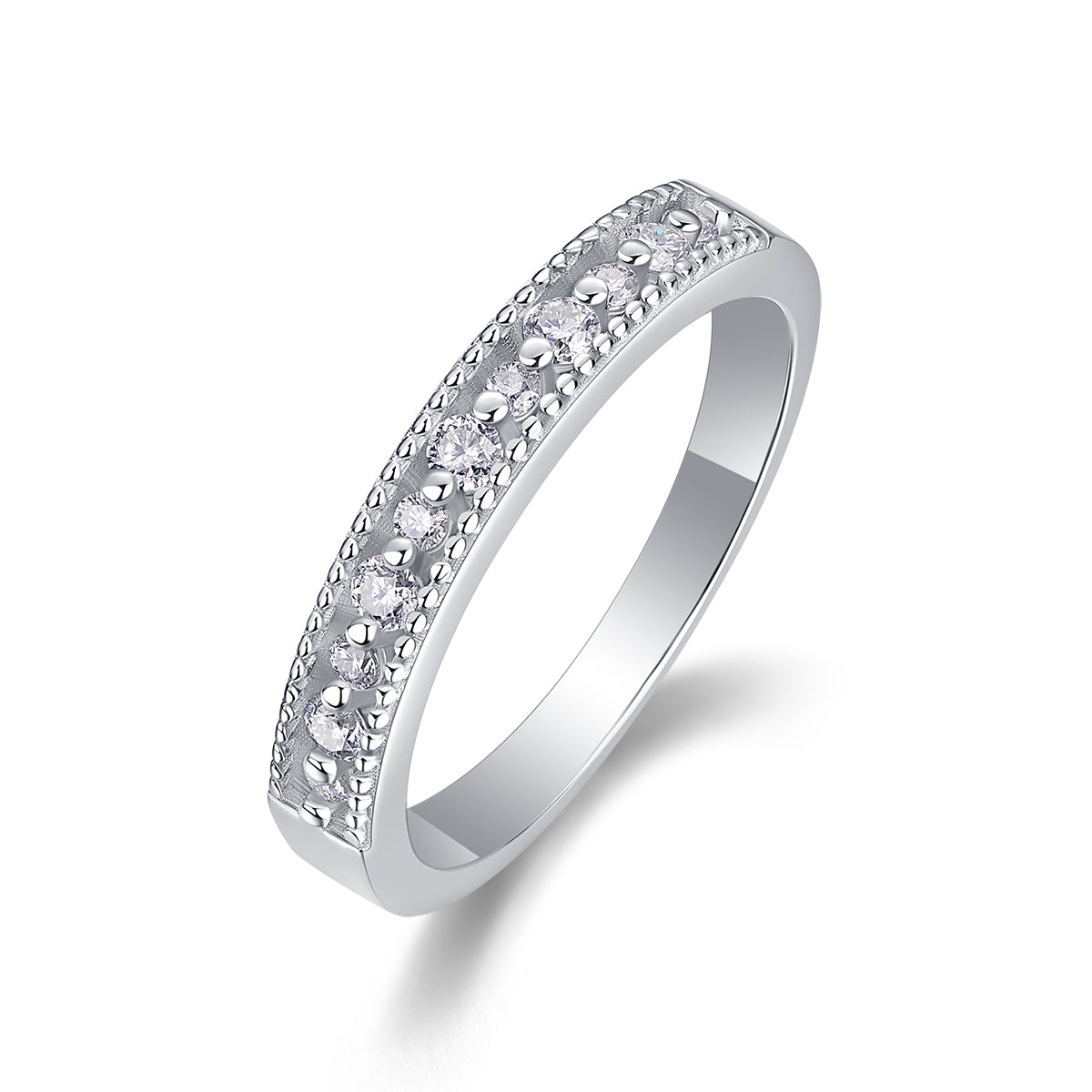 The Scenery Along The Way - A Wedding Ring Set With Top-quality Moissanite S925 Silver And Platinum-plated Diamond Can Be Inspected With A Diamond Pen