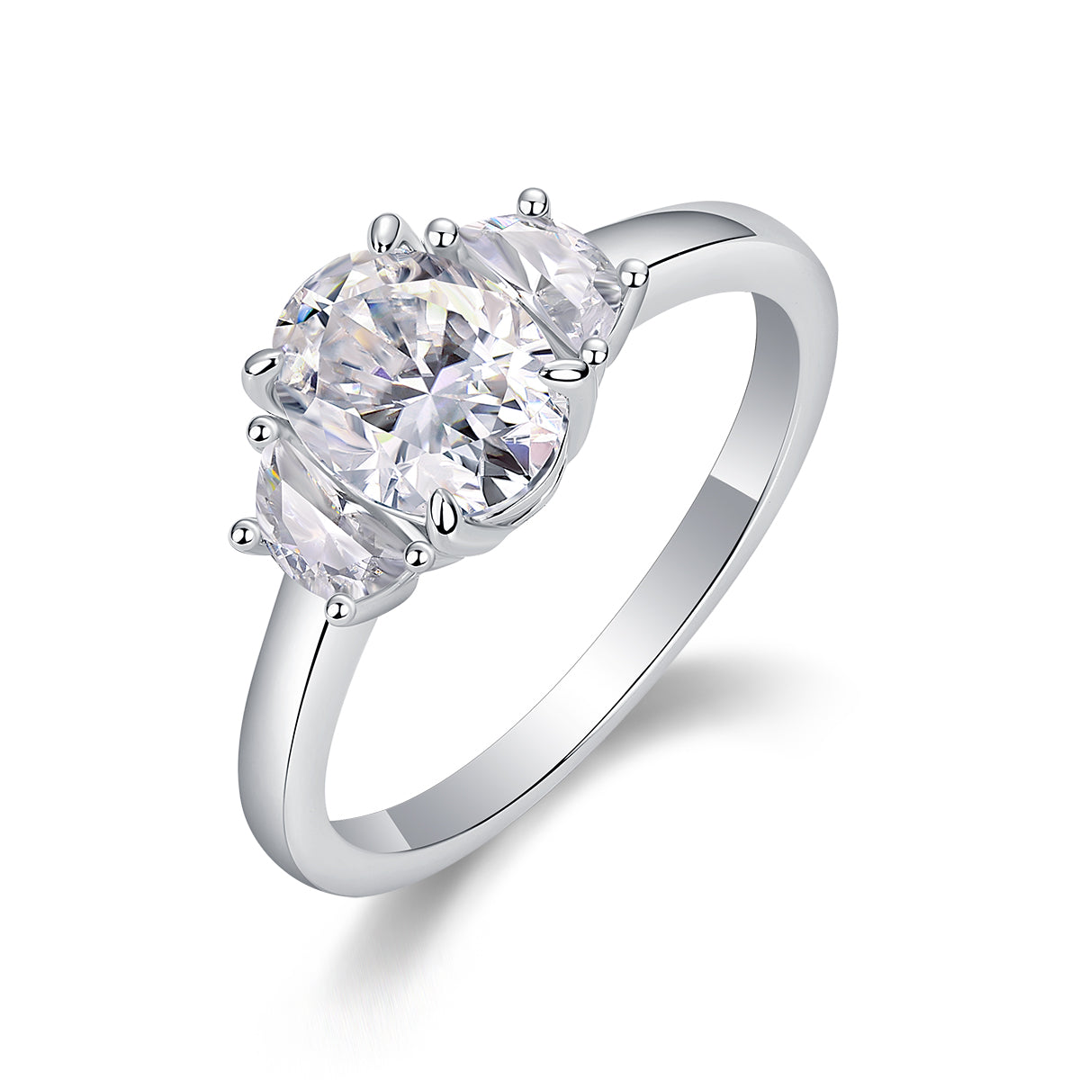 Brilliant Light And Shadow - A Wedding Ring Set With 2-carat Top-quality Moissanite S925 Silver And Platinum-plated Diamond Can Be Inspected With A Diamond Pen
