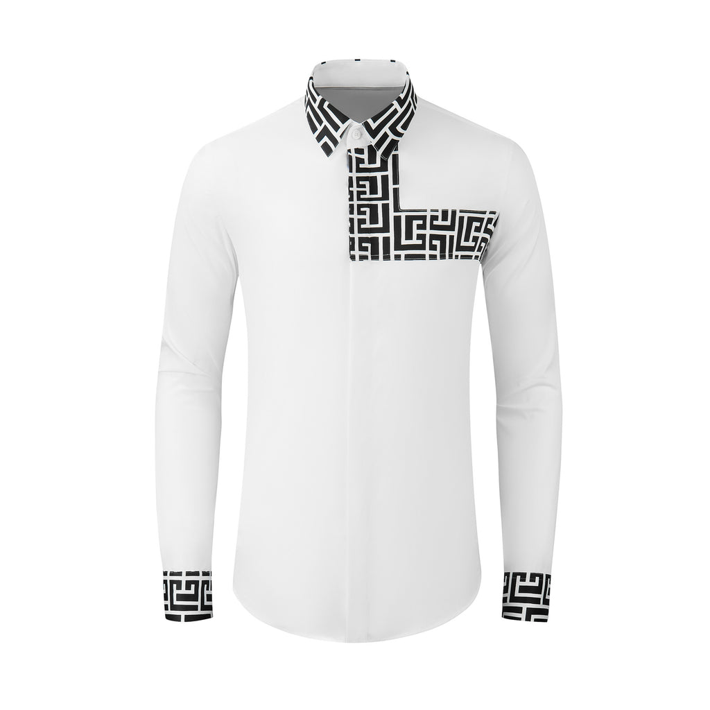 Men's Cotton Blended Long-sleeved Shirt