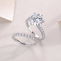 Star Double Dance - A 5-carat S925 Silver Diamond Ring Set With Top-quality Moissanite And Platinum Plating. The Wedding Ring Can Be Inspected With A Diamond Pen