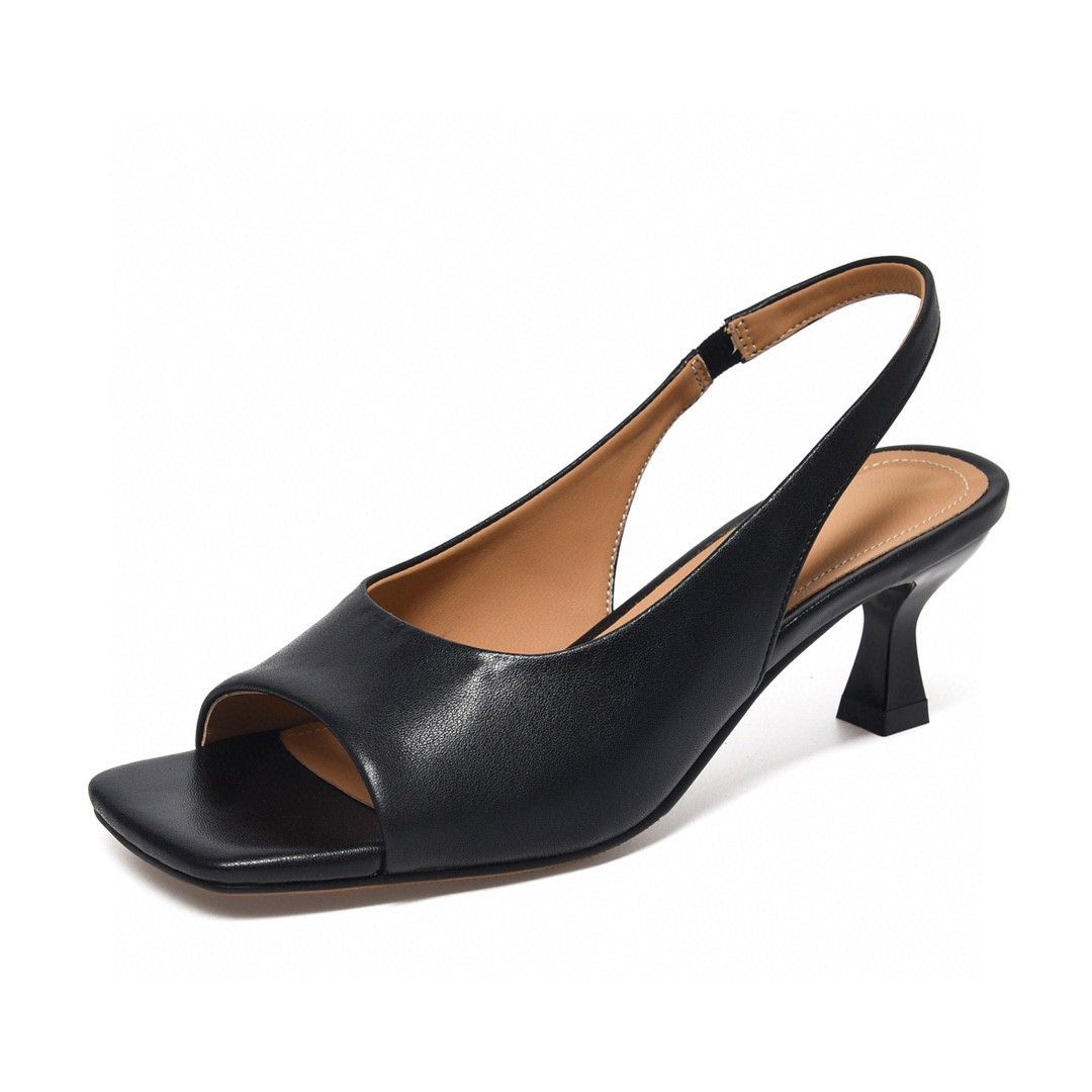 Increased Slim Fit Peep Toe Stiletto Heel Sandals