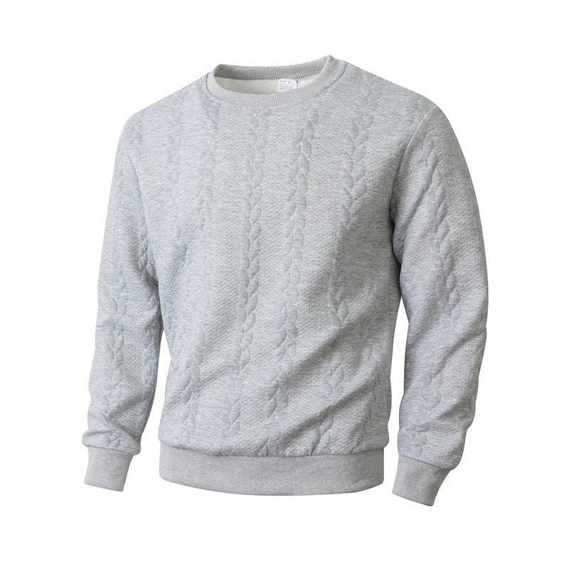 Men's Versatile Solid-color Crewneck Pullover Hoodie