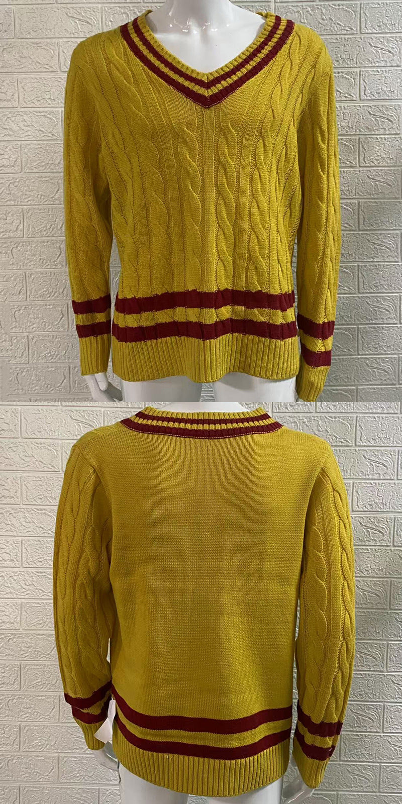 Men's Striped Color Matching Knitted Fashion Tops