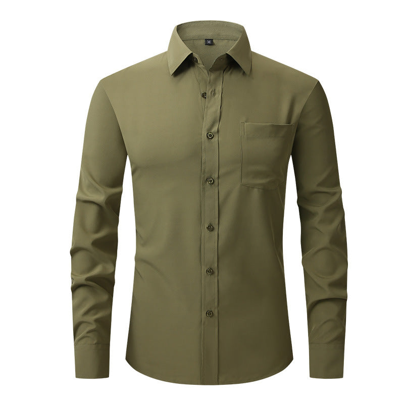 Casual Long Sleeve Business Blouse Men