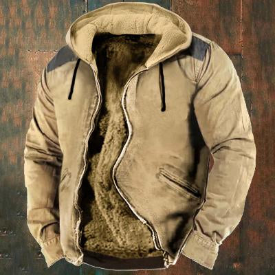 3D Hooded Zipped Cotton-padded Jacket