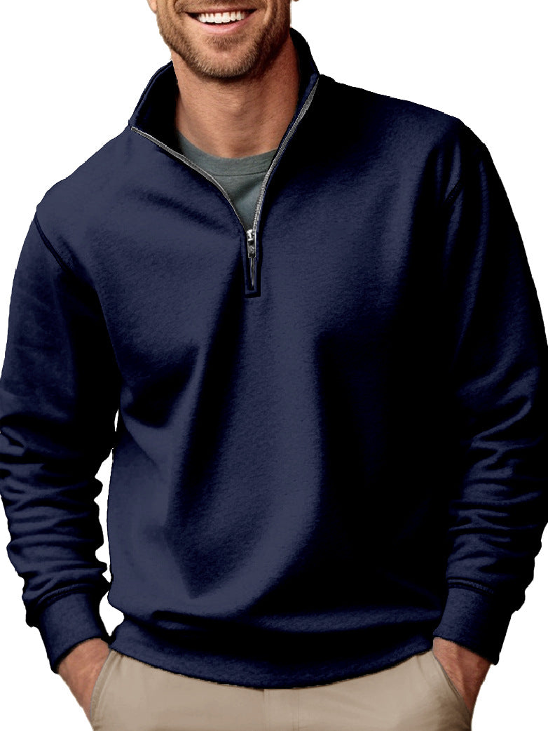 Casual Zipper Stand-up Collar  Sweater