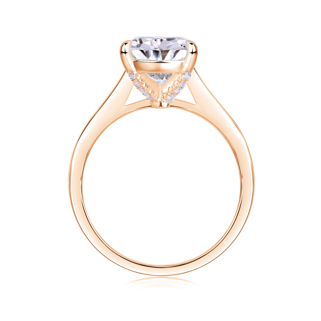 The Ultimate Simplicity - Set With Top-quality Heart-shaped Moissanite S925 Silver And Platinum-plated Diamond Wedding Ring. The Ring Can Be Tested With A Diamond Pen In Yellow Gold And Rose Gold