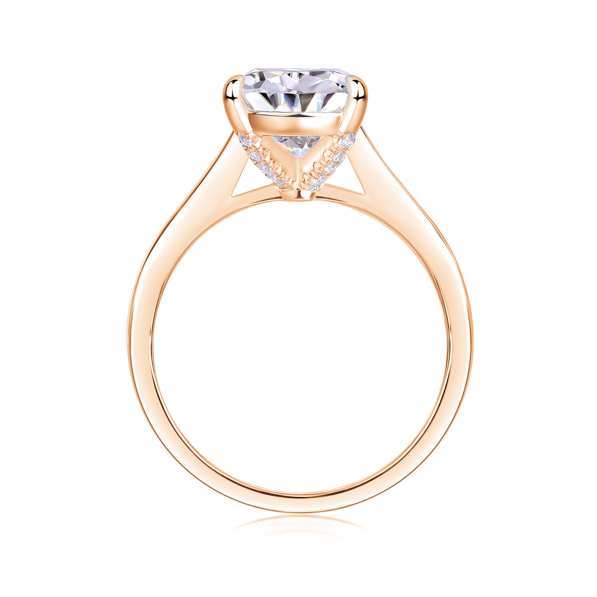 The Ultimate Simplicity - Set With Top-quality Heart-shaped Moissanite S925 Silver And Platinum-plated Diamond Wedding Ring. The Ring Can Be Tested With A Diamond Pen In Yellow Gold And Rose Gold
