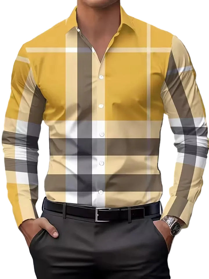 Printed Shirt Long Sleeve Button Lapel