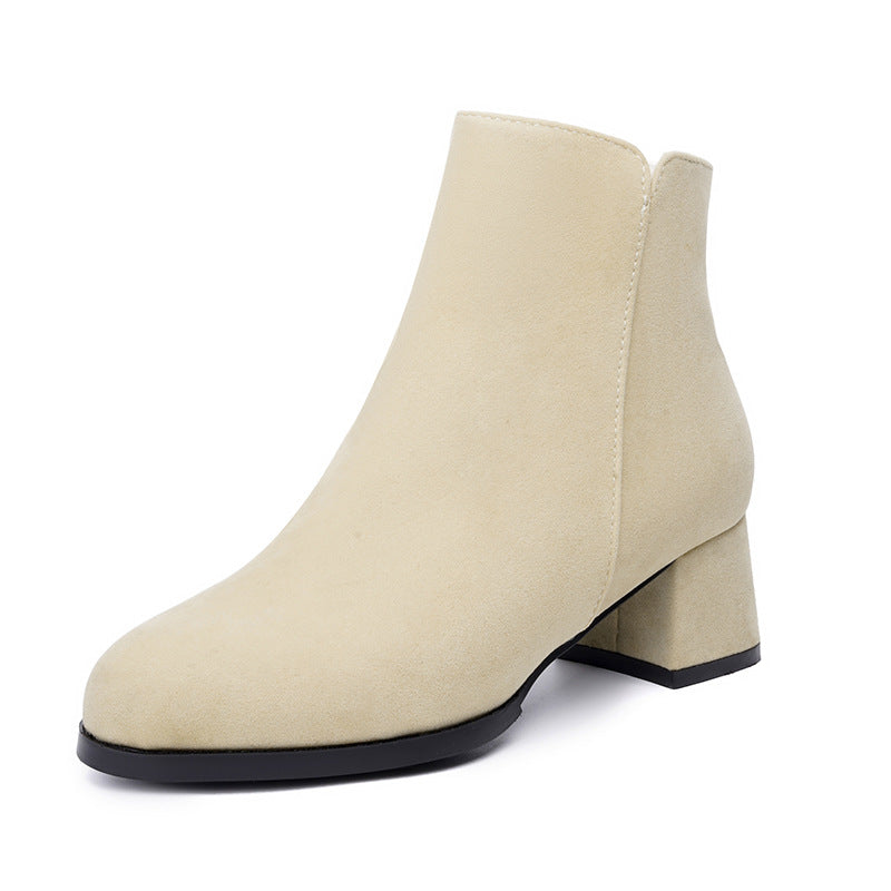 Pointed-toe  Heel Mid Heel Boots
