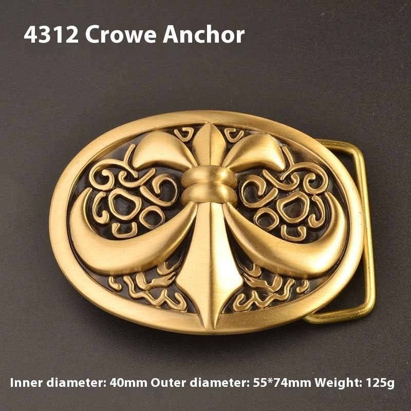 Pure Brass Belt Buckle Outer Wear Buckle Plate Pant Belt Buckle Accessories