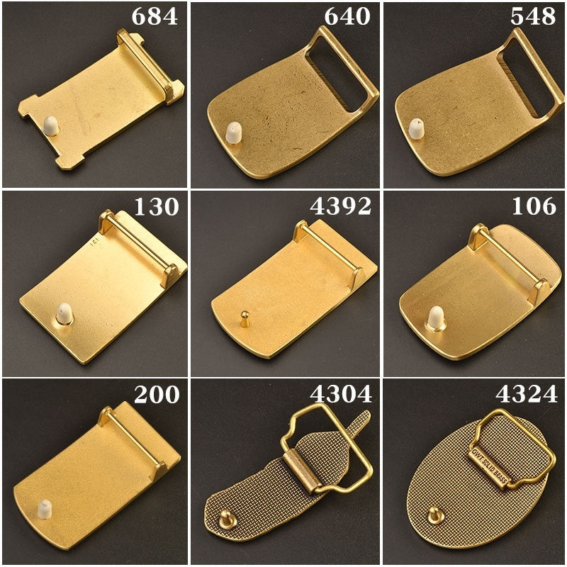 Pure Brass Belt Buckle Outer Wear Buckle Plate Pant Belt Buckle Accessories