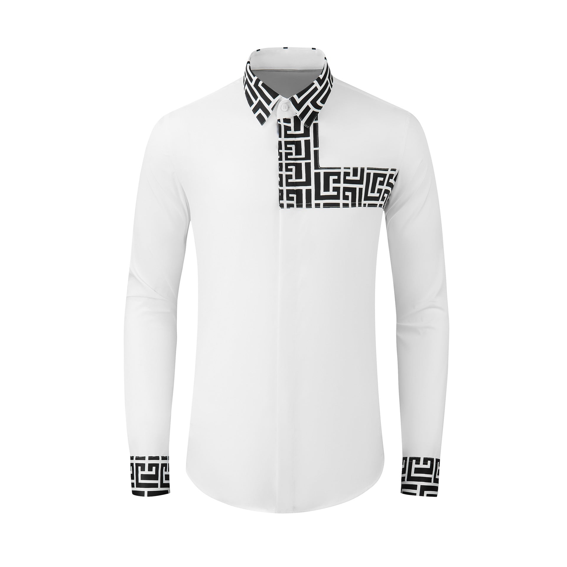 Men's Cotton Blended Long-sleeved Shirt