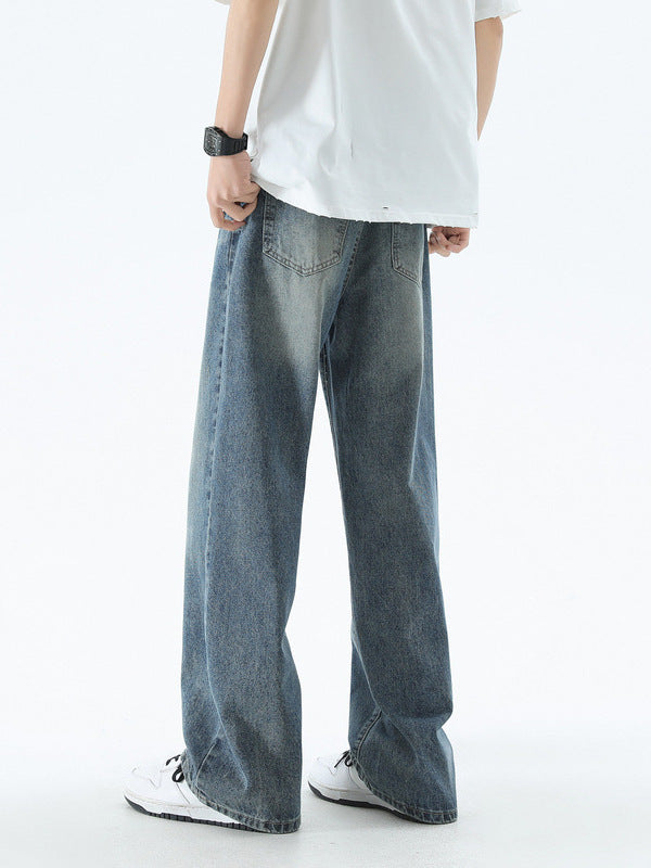 American Casual Blue Straight Jeans Men