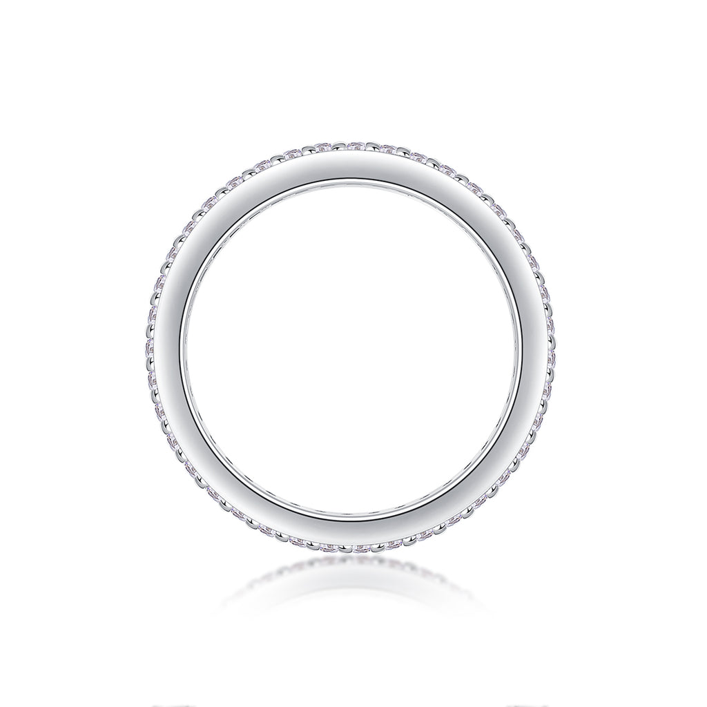 Bright Stars - A Wedding Ring Set With Top-quality Moissanite S925 Silver And Platinum-plated Diamond. The Ring Can Be Inspected With A Diamond Pen