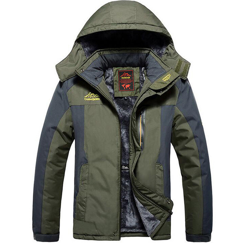 Winter Windproof And Cold-resistant Fleece-lined Thick Mountaineering Jacket