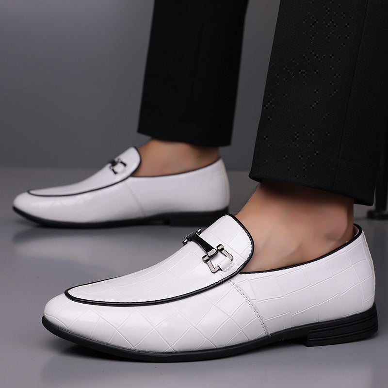 Men's Plaid Rubber Sole Lightweight Leather Shoes
