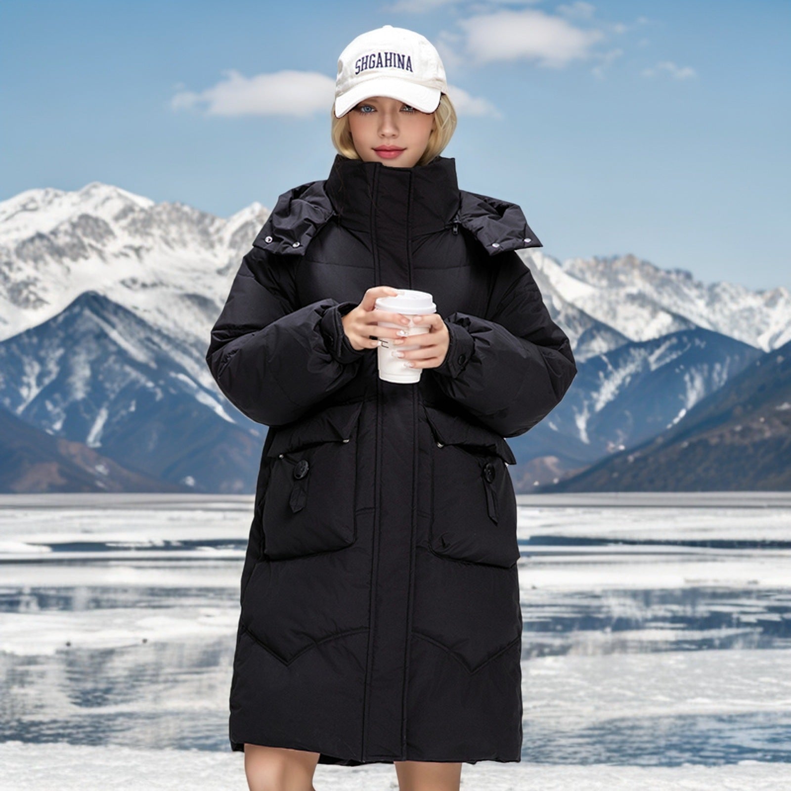 Fashion Down Jacket Women's Mid-length Winter