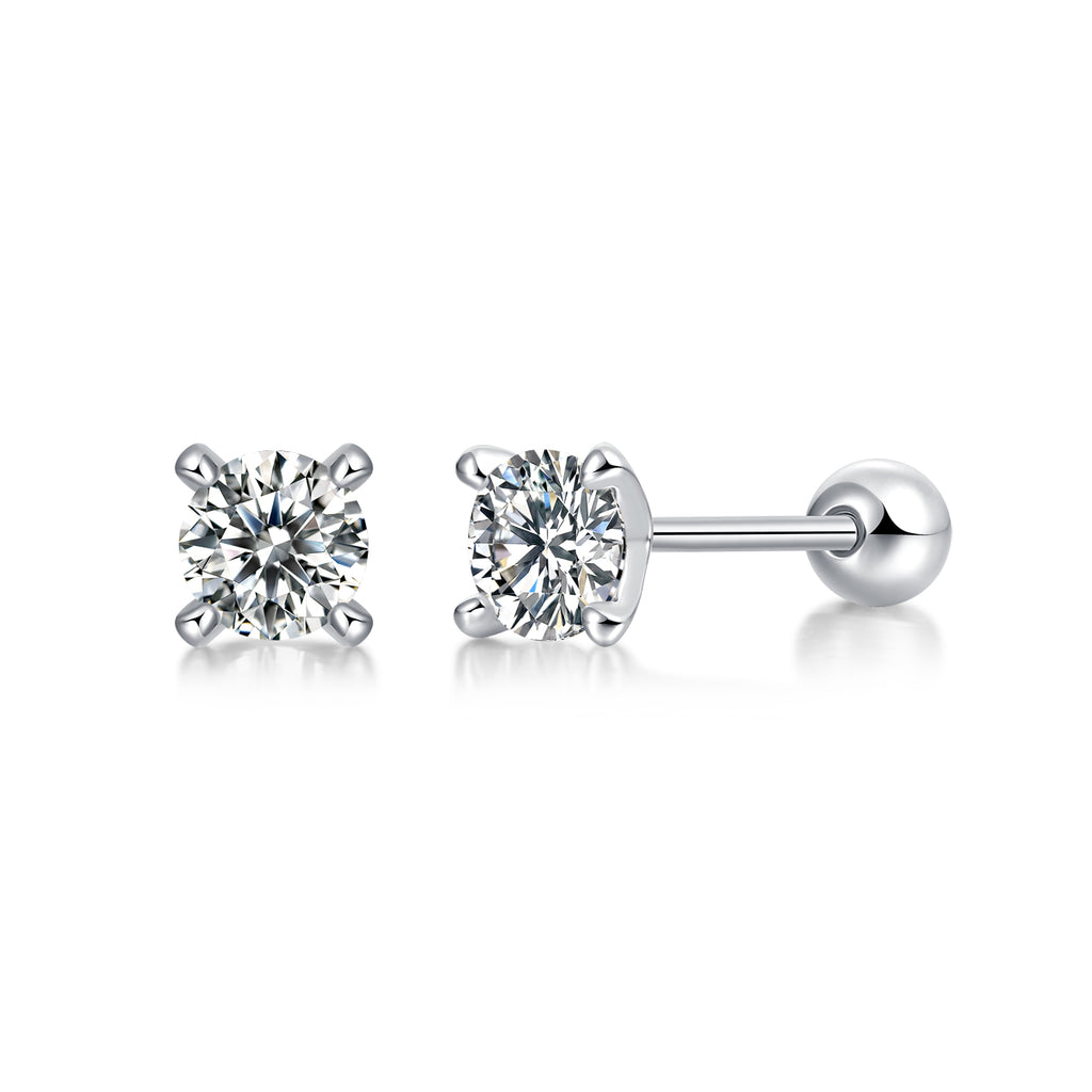 Time Imprint - Earrings Set With 0.5-carat Top-quality Moissanite S925 Silver And Platinum-plated Stud Earrings, A Fashionable And Trendy Accessory, Can Be Tested With A Diamond Pen