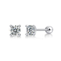 Time Imprint - Earrings Set With 0.5-carat Top-quality Moissanite S925 Silver And Platinum-plated Stud Earrings, A Fashionable And Trendy Accessory, Can Be Tested With A Diamond Pen