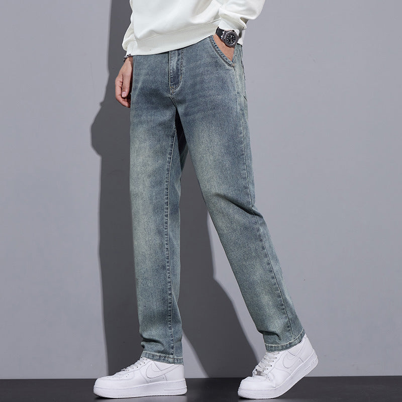 Mens Straight-Leg Loose -Leg Denim Jeans
