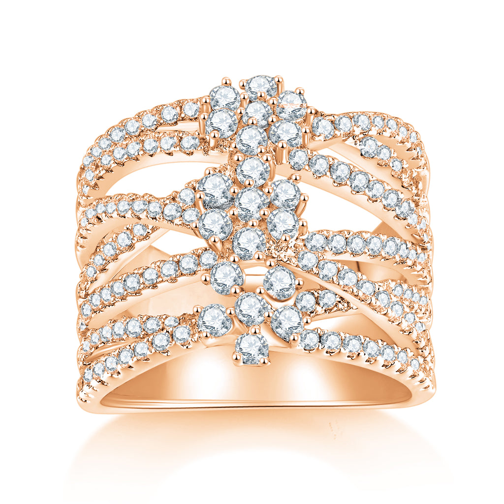 Winter Love Song - A Wedding Ring Set With Top-quality Moissanite S925 Silver And Platinum-plated Diamond Can Be Tested With A Diamond Pen. The Ring Is In Gold And Rose Gold