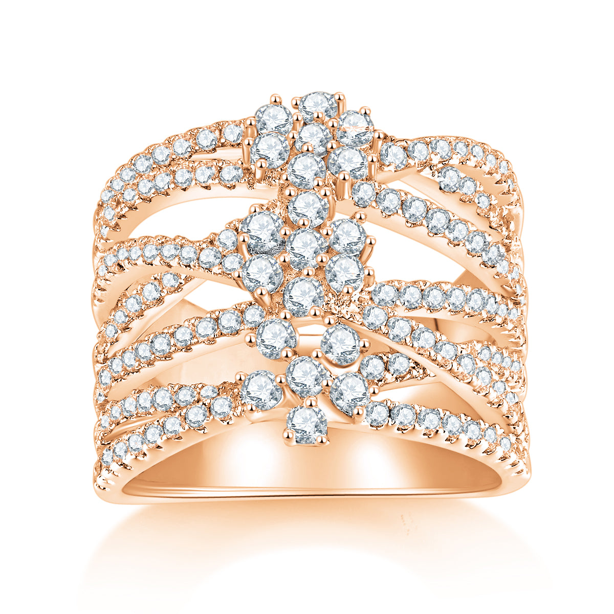 Winter Love Song - A Wedding Ring Set With Top-quality Moissanite S925 Silver And Platinum-plated Diamond Can Be Tested With A Diamond Pen. The Ring Is In Gold And Rose Gold