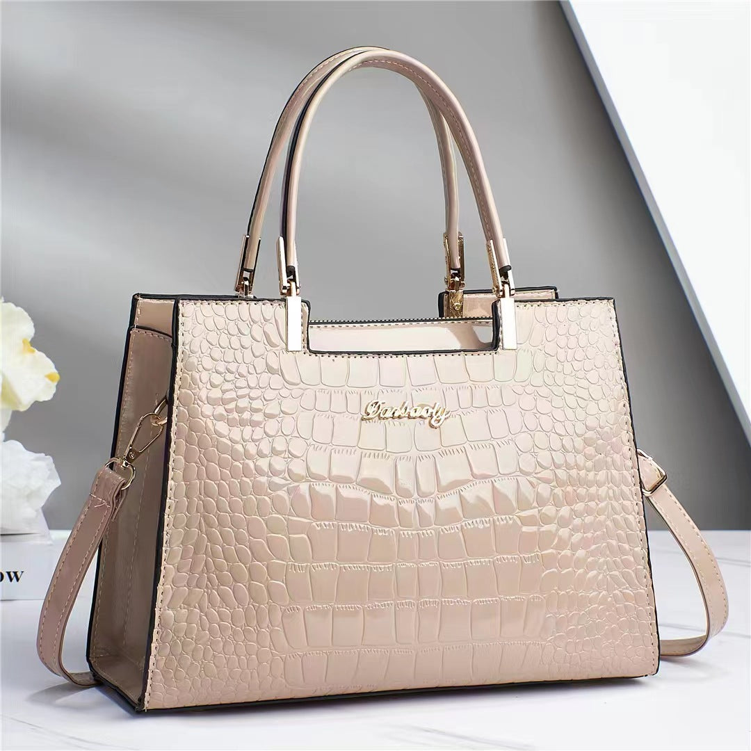 Crocodile Pattern Shoulder Handbag