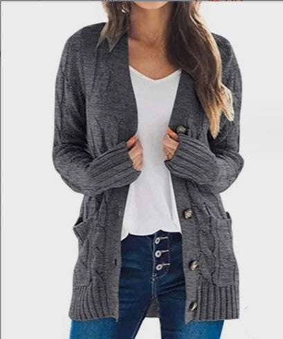 Single breasted long sleeve wool jacket