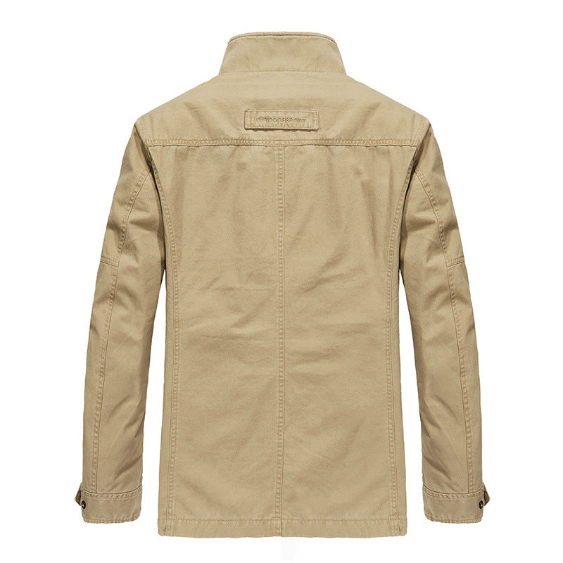 Mid-length Loose Cotton Washed Long-sleeved Jacket