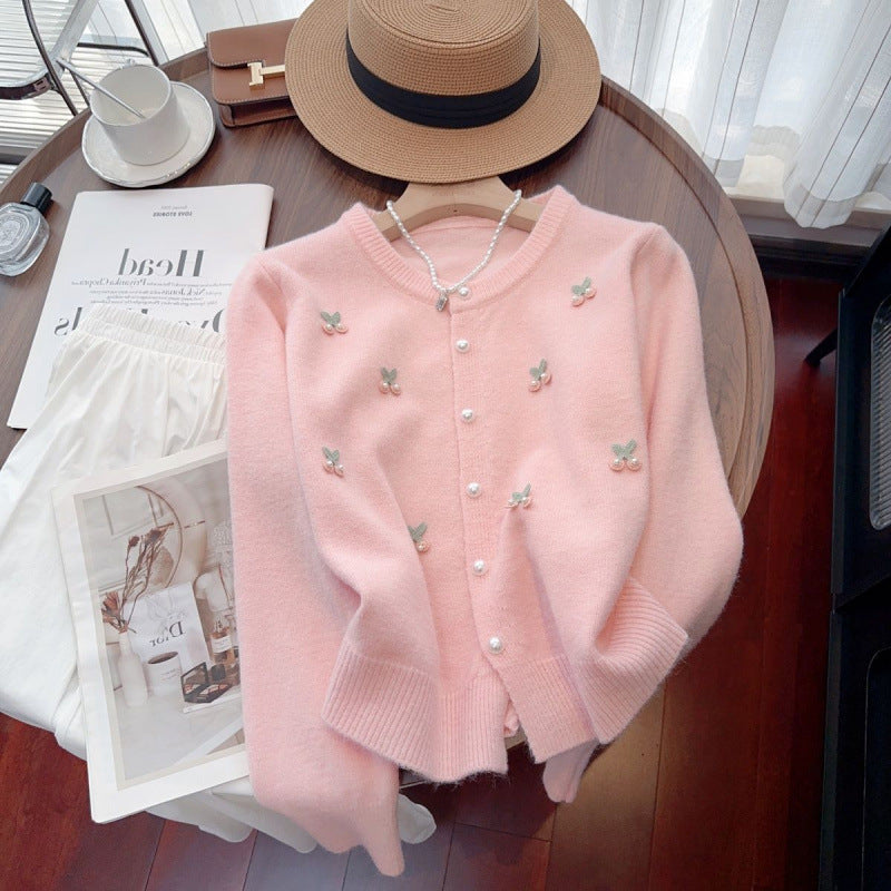 Sweet Gentle Soft Glutinous Round Neck All-matching Anti-aging Sweater Coat