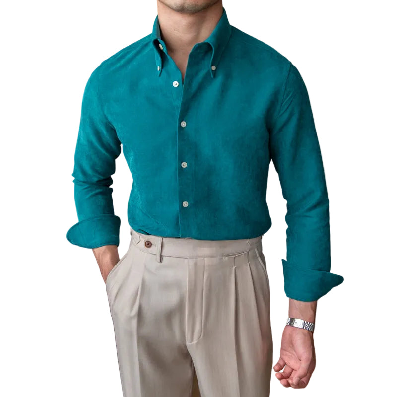 Long Sleeve Shirt – Thick Warm Button Collar