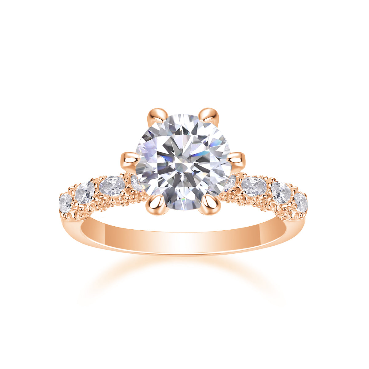 Lady Luck - A Wedding Ring Set With 1-carat, 2-carat And 3-carat Top-quality Moissanite S925 Silver And Platinum-plated Diamond. The Ring Can Be Inspected With A Diamond Pen