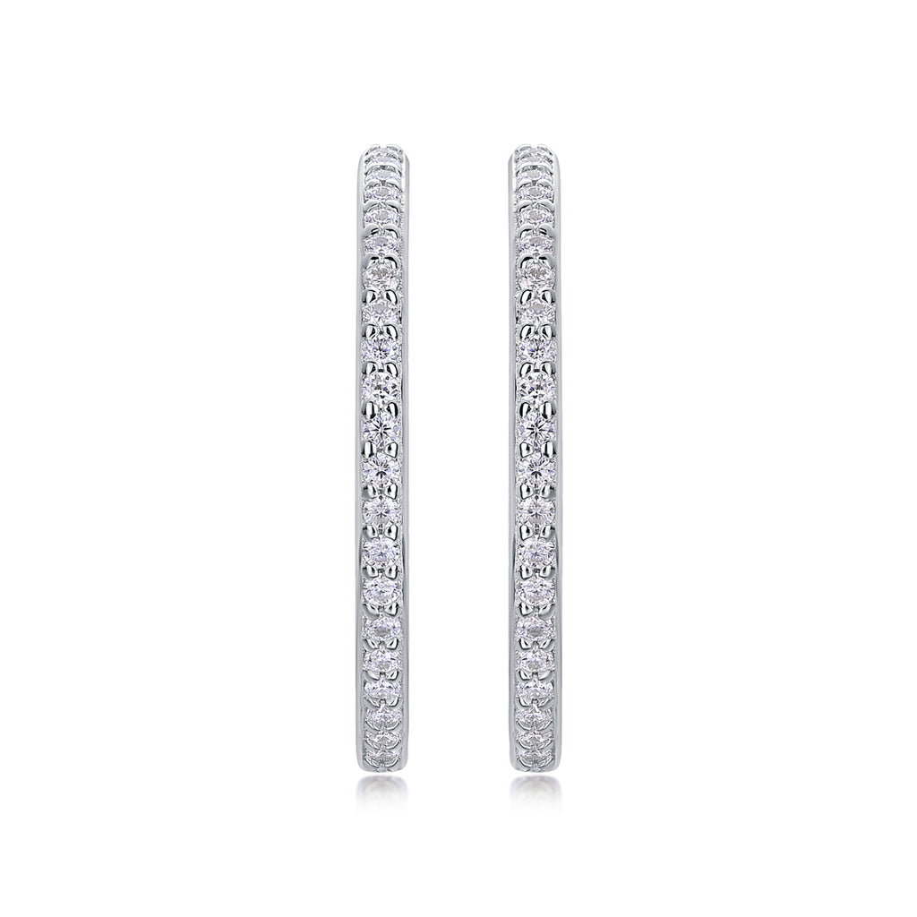 Ribbon - Set With Top-quality Moissanite S925, Silver And Platinum-plated Stud Earrings, A Fashionable And Trendy Accessory That Can Be Tested With A Diamond Pen