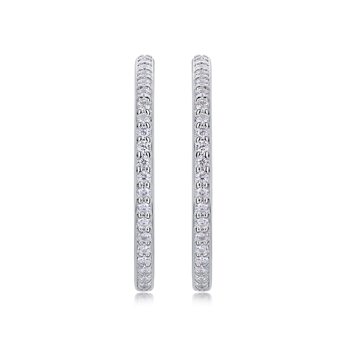 Ribbon - Set With Top-quality Moissanite S925, Silver And Platinum-plated Stud Earrings, A Fashionable And Trendy Accessory That Can Be Tested With A Diamond Pen