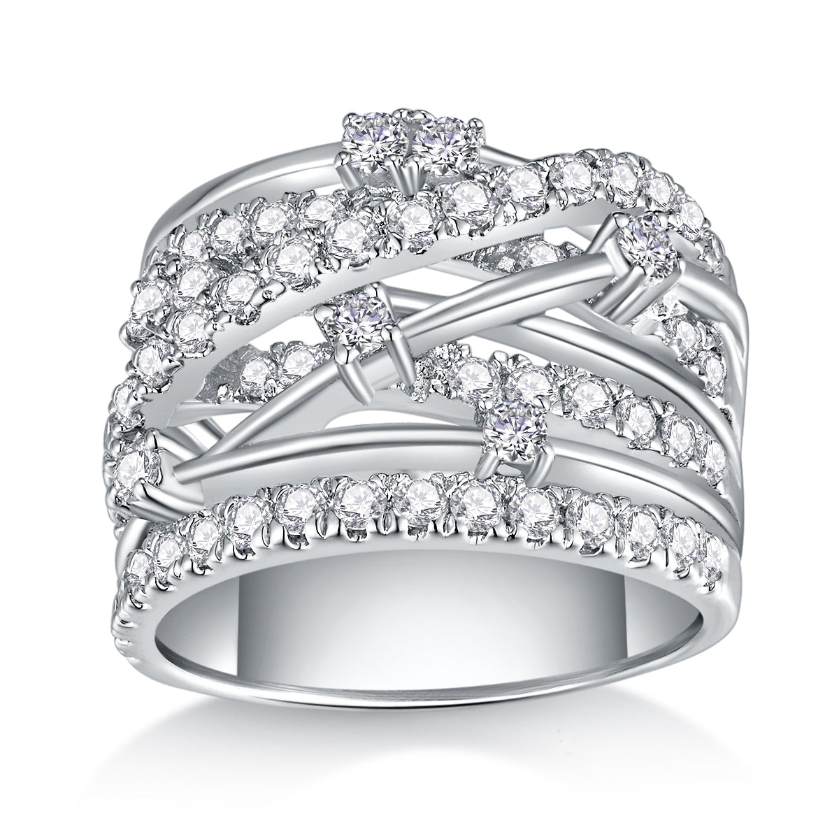 Starry Sky Boat - Set With Top-quality Moissanite S925 Silver And Platinum-plated Diamond Wedding Ring. The Ring Can Be Tested With A Diamond Pen In Gold And Rose Gold