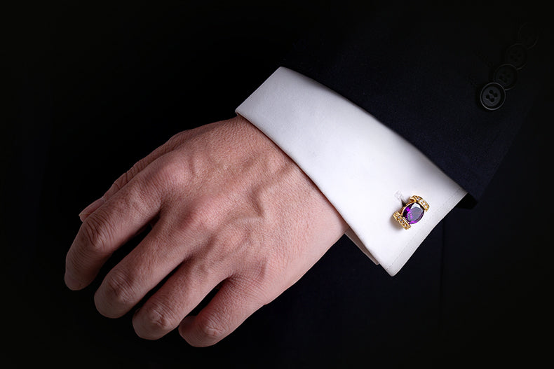 Men’s Purple Copper Cufflinks – Diamond Sadaf Canada