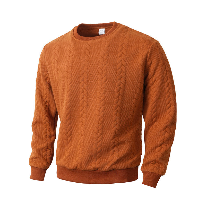 Men's Versatile Solid-color Crewneck Pullover Hoodie