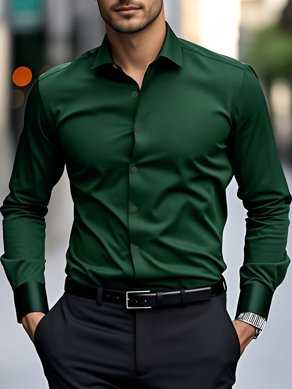 Long-sleeved White Shirt Formal Wear Slim Fit Business Workwear