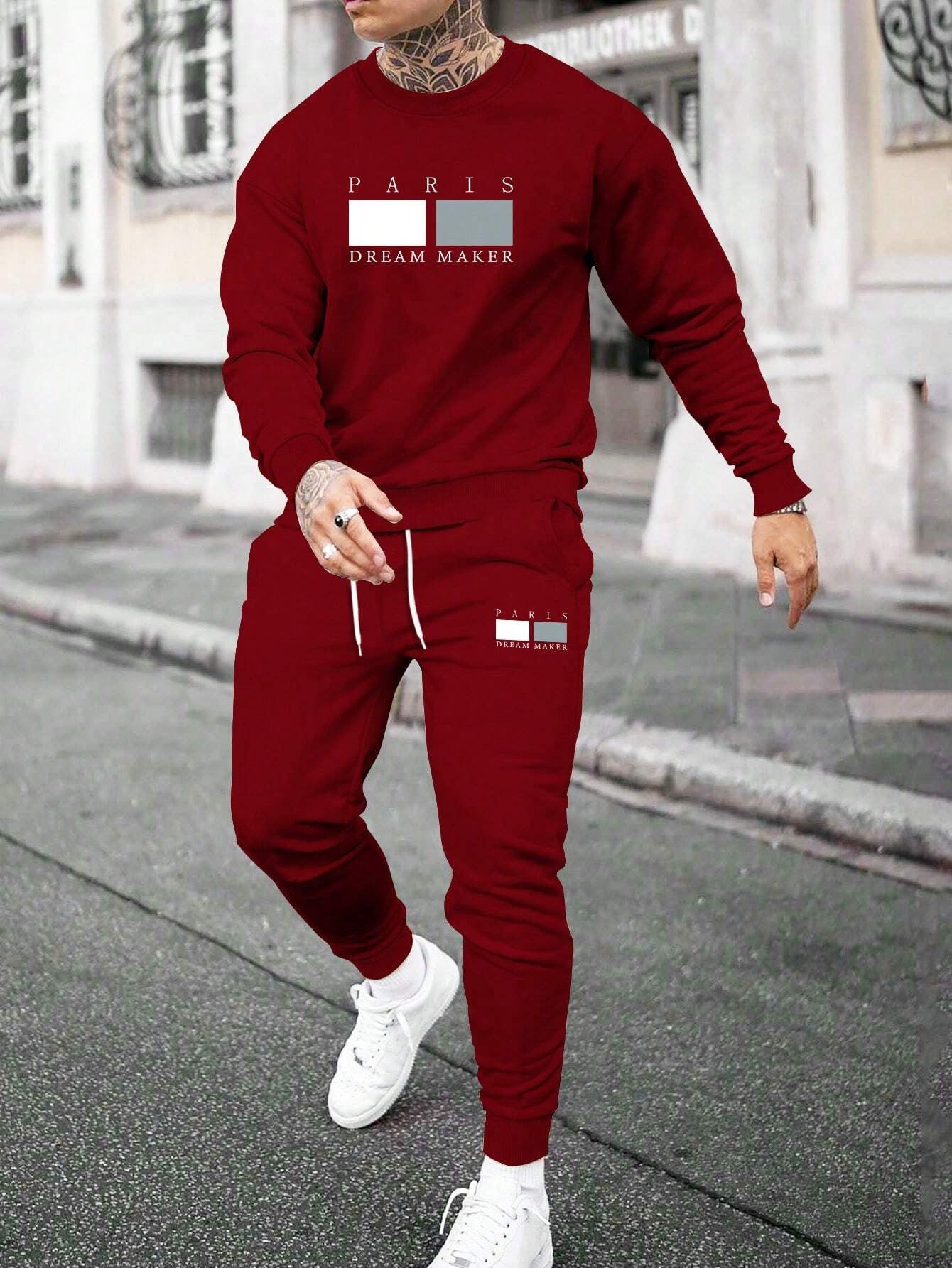 Round Neck Sweater Casual Sports Suit