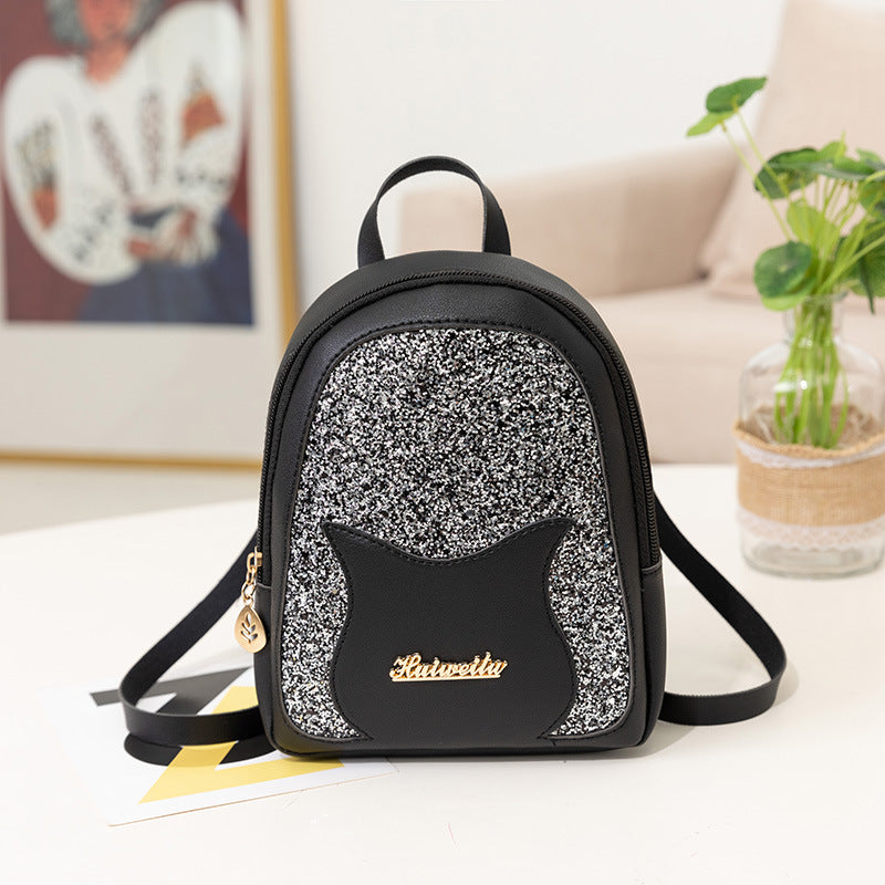 Female Bag Fashion All-Match Sequined Ladies Mini Backpack Mobile Phone Coin Purse