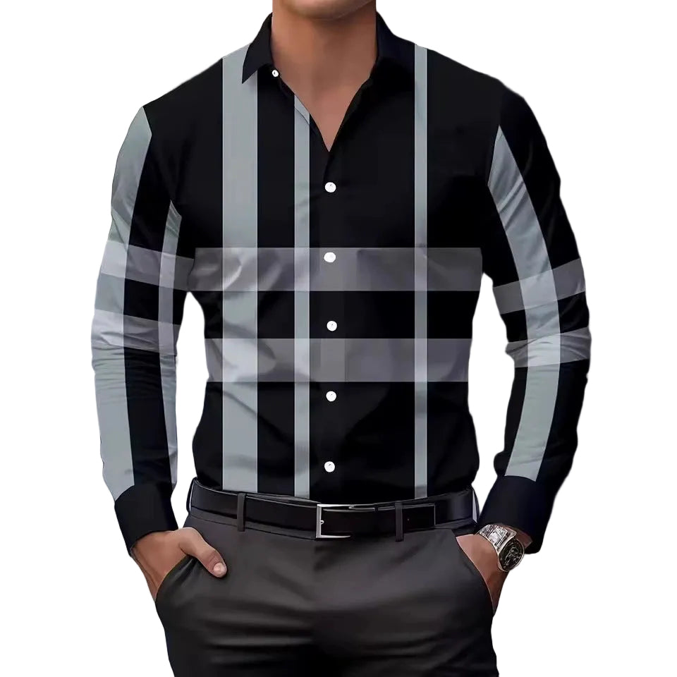 Printed Shirt Long Sleeve Button Lapel