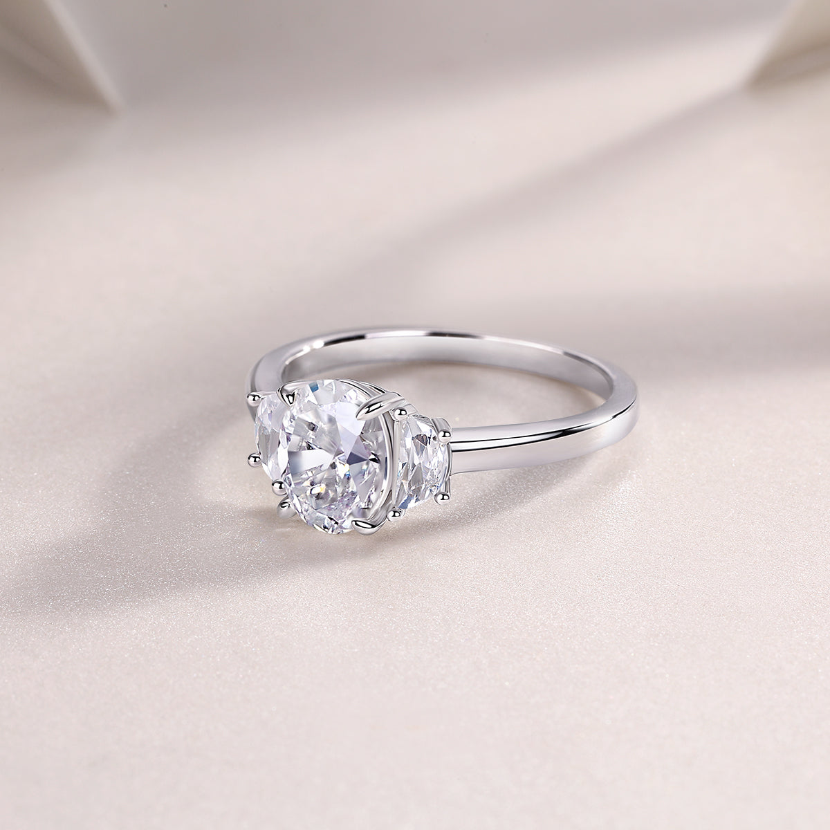 Brilliant Light And Shadow - A Wedding Ring Set With 2-carat Top-quality Moissanite S925 Silver And Platinum-plated Diamond Can Be Inspected With A Diamond Pen