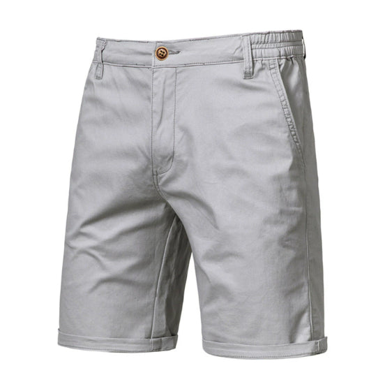 Summer New Cotton Casual Shorts Men's European And American Straight Slim Cropped Pants Large Size Solid Color Sports Men's Clothing