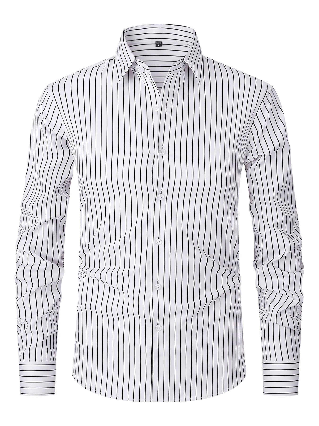 Men's Striped Ice Silk Long Sleeve Shirt