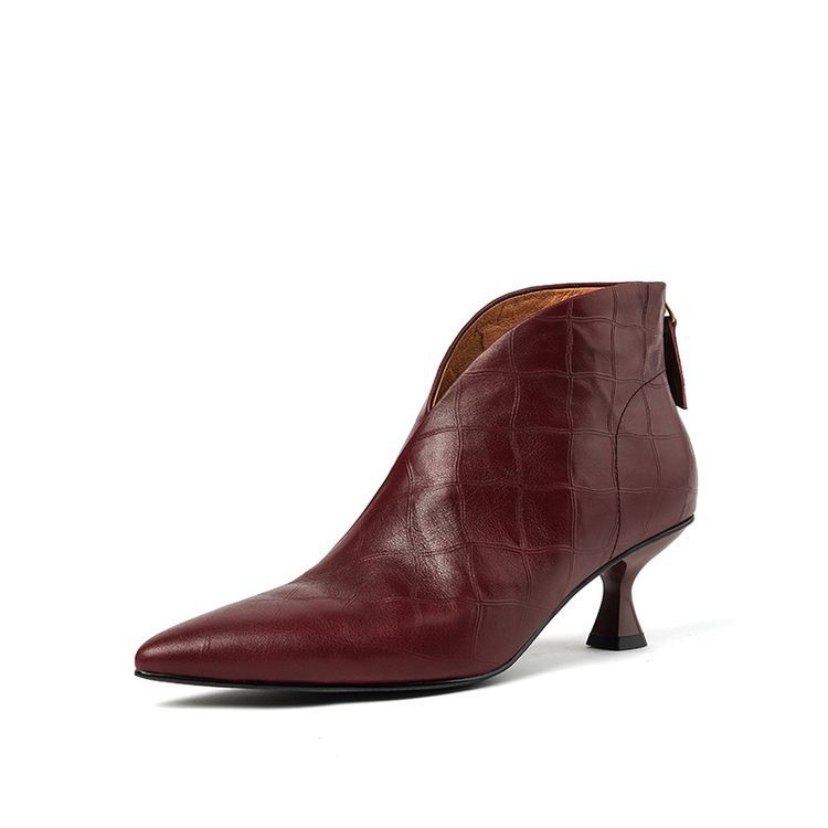 Womens Elegant Pointed-toe Ankle Boots